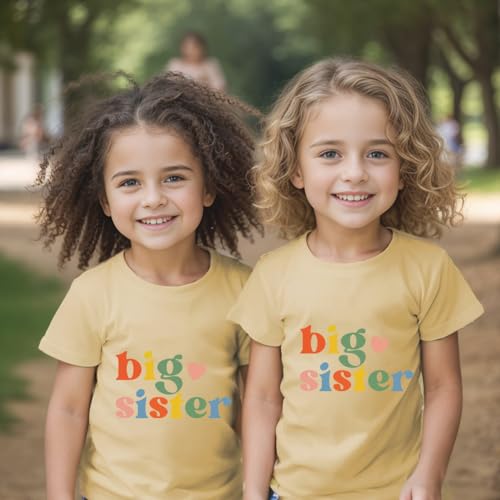 Big Sister Shirt for Baby Girls Cotton T-Shirt Short Sleeve Tops Toddler Baby Announcement Tees Outfits 1-7 Years4