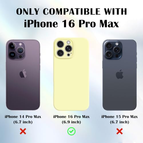Newseego for iPhone 16 Pro Max Case with Camera Control Button, Cute Yellow Liquid Silicone Case for Women Girls Men Anti-Scratch Lining Shockproof Bumper Camera Protection Cover for iPhone 16 Pro Max by Newseego - Used condition - Image 5