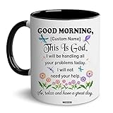 WHIDOBE Personalized Christian Mugs For Women, Birthday Gift For Mom Grandma Aunt Sister Wife Friends Coworkers - Goodmorning This Is God - Bible Verse Mug Tea Cup