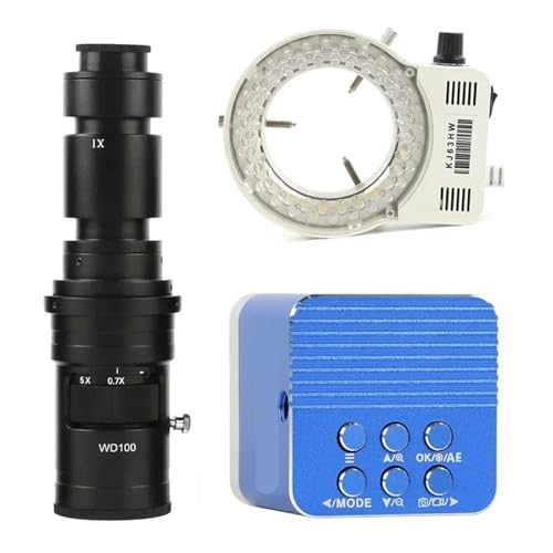24MP 4K IMX334 産業用ビデオ HDM/I 顕微鏡カメラ 100倍 130倍 180倍 300倍 200倍 500倍ズーム Cマウントレンズ 携帯電話PCB修理用(With 500X Lens Light)