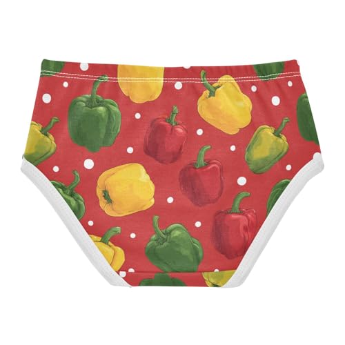 Wusikd Pepper Girls' Underwear Cotton Red Yellow Green Girls Briefs Soft Toddler Underwear 2T2