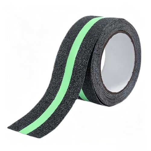 Image of Reniteco Glow-in-the-Dark Anti Slip Traction Tape - 2 inch x 16.5Ft, Black - Enhance Safety on Wet Surfaces - Perfect for Stairs, Showers, Bathtubs