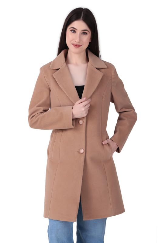 blossom blue Women’s Wool Blend Winter Coat | Long Trench Style Overcoat for Women | Elegant Lapel Collar Jacket with Button Closure & Side Pockets | Casual Formal Outerwear-picture-13