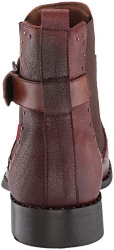 Marc Joseph New York Women's Leather Chelsea Boot with Buckle and Stud Detail Chukka, Cognac Glaze, 10 M US | Image 2