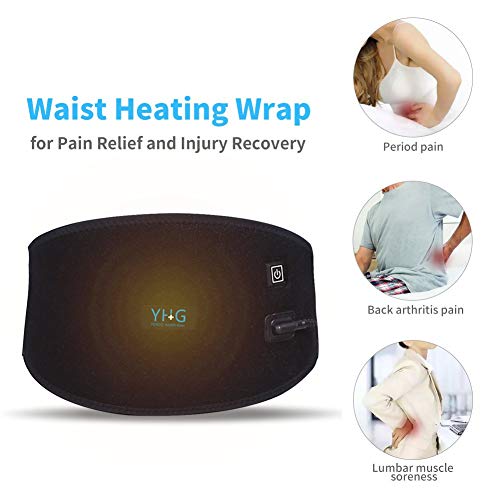 Waist Heating Pad - Electric Heated Waist Belt for Lower Back Hot Therapy Pain Relief Lumbar Spine Arthritis, Strains, Sprains, Stiffness for Abdominal Menstrual Cramps