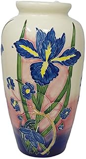 Old Tupton Ware Blue Iris Vase 1738 11" Hand Made Painted Floral Ex Lg New