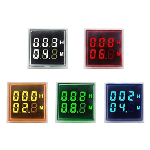 工業用LEDデジタルディスプレイ平方時間インジケータータイマー1個 0-999H AC220-380V AD101-22HRS(ホワイト)