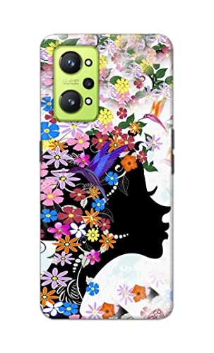 Image of Printed Hard Back Cover Case for Realme GT Neo 2 Back Cover (Floral Hairstyle Girl) -1803