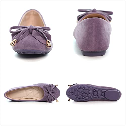 Hee grand Women's Slip On Ballet Flats Cute Flowers Soft Flock Round Toe Flat Shoes4