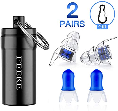 Ear Plugs, High Fidelity Earplugs for Concerts, Musicians and Airplane, More Reusable Ear Plugs, Ear Plugs( 2 Pairs)