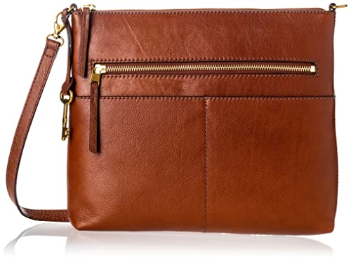Fossil Tasche für Frauen Fiona, Eco Leder/Polyurethan Trim Crossbody braun...