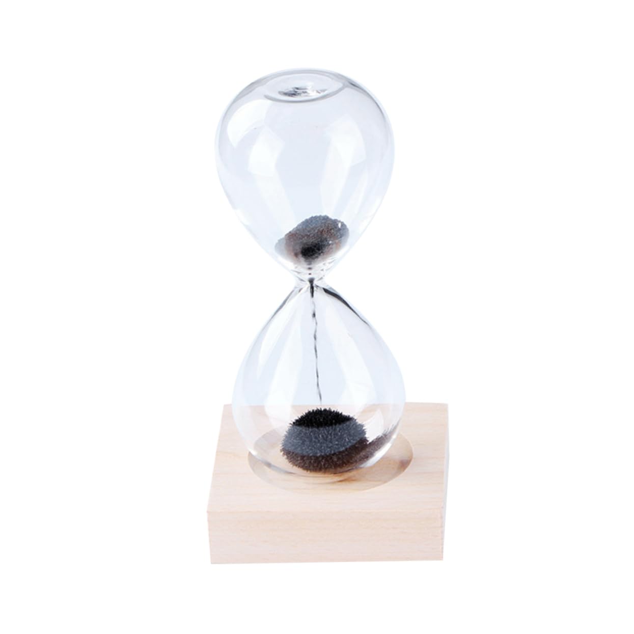 BCOATH Elegant Black Sand Hourglass Magnetic Hourglass Timer for Desktop Decor Birthday Friends