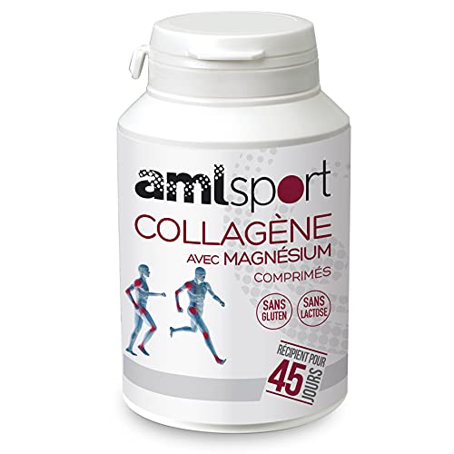 AMLsport - Collagène enrichi en magnésium - 270 comprimés articulations fortes. Régénérateur de tissus au collagène hydrolysé de type 1 et 2. Boîte pour 45 jours de traitement Cover