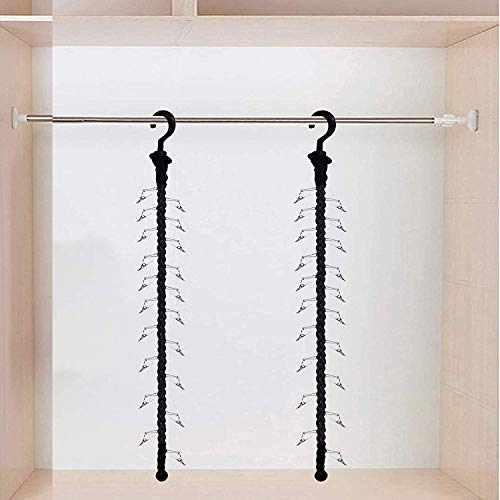 2 pack, Multi-Purpose Magic Hangers Space Saving Clothes Hangers Organizer Smart Closet Space Saver with 40 Sturdy stainless steel Clips for Your Toys, Hats, Cap, Scarves, Gloves, Towel, Jewelry, etc. - Thumbnail 3