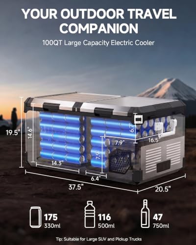 Image of BODEGA 12V Car Refrigerator 100QT Dual Zone Car Fridge