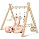 Spielbogen Baby Holz für Babies, Höhenverstellbarer & Schadstofffreier Baby Gym Holz Spielbogen, Spielzeug Activity für Neugeborene