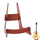 Gitarrenständer aus Holz | Klappbarer L-Form Gitarrenhalter für Akustik, E-Gitarre, Ukulele | Anti-Rutsch Silikon, Stabiler Bühnen- & Studio-Ständer | Für Zuhause, Auftritt, Musikraum (Redwood)