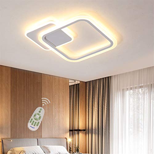 GUHPZA Plafón de techo de alambre, salón, comedor, dormitorio, aparato decorativo regulable con mando a distancia, lámpara LED con pantalla de acrílico d