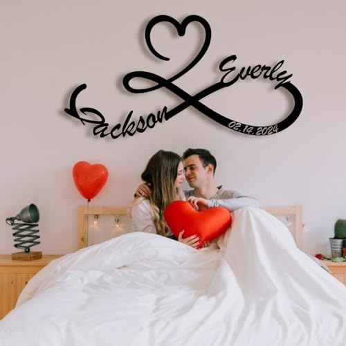 lunwall Infinity Heart Metal Wall Art, Infinity Heart Wall Decor,