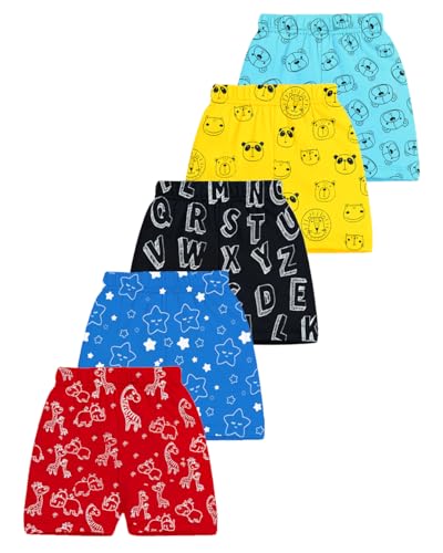 Image of Kuchipoo Boys Regular Fit Cotton Shorts - Pack of 5