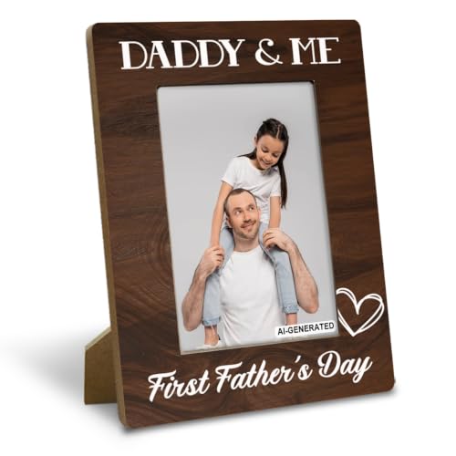Yxadu Dad Gifts Daddy and Me Picture Frame Suitable for First Fathers Day Gift for New Dad Photo Frame for Home Office Decor Dad Birthday Gifts Christmas Gift Holds 4 x 6 Inch Photo