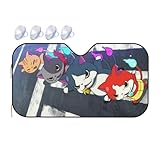 妖怪ウォッチ (11) サンシェード 車 フロント フロント カーサンシェード フロントガラス用 (S&Mサイズ) 車中泊 プライバシー保護 遮光 断熱 紫外線カット 日焼け対策 自動車 軽自動車 乗用車 簡単取付 四季対応 吸盤付き 車用品 M