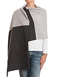 Sehr bequem und warm DALLE PIANE CASHMERE - Stola zweifarbig zu 100% aus Kaschmir - für Damen, Farbe: Grau, Einheitsgröße