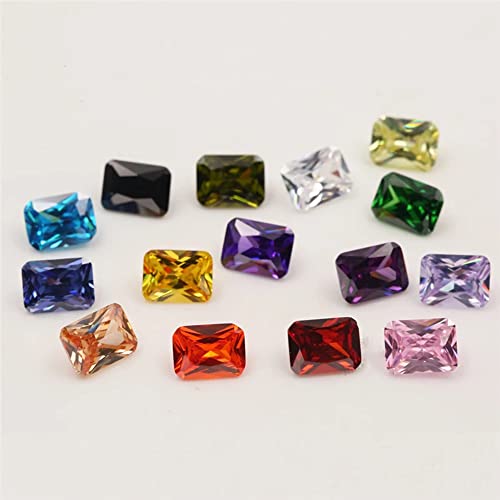 Jiangyuangems 30Pcs 4X6Mm Octangle Cut 5A Cubic Zirconia Stone Mix 15 Colors Loose Cz Stones Synthetic Gemstone For Jewelry Making thumb #2