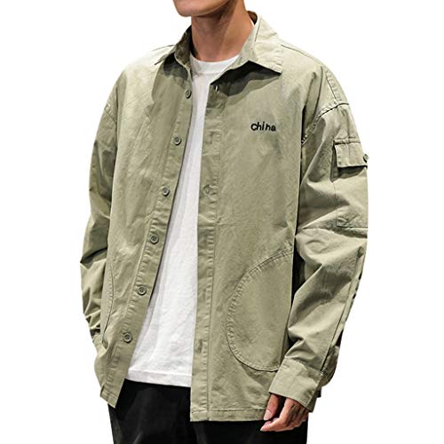 Manteau vert manches longues homme avec poche pratique taille 36