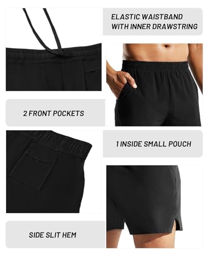 MIER Men's 5 Inch Running Athletic Shorts with Pockets Quick Dry Lightweight Gym Workout Shorts, Elastic Waist3