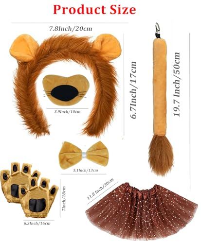 Disfraz animal león 7 piezas para niñas miniatura 3