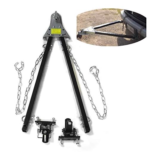 HTTMT- US-FF801-BK- Adjustable Tow Towing Bar Bumper Mount 5000lb w/Chains RV Car Truck Jeep System