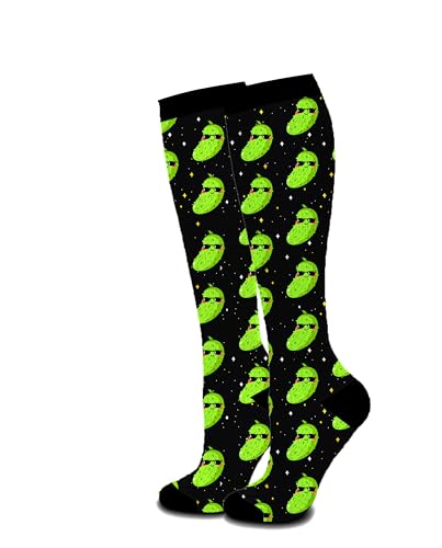xiaotcq Funny Pickle Novelty Crew Socks for Women Men Teens Knee High Heel Support Leisure Dress Sock for Casual Daily Party Office All Seasons Wear