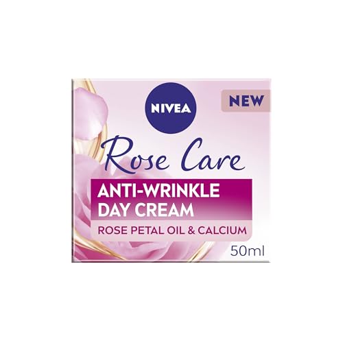 NIVEA Rose Care - Crema de día antiarrugas (50 ml), crema facial antiarrugas con propiedades nutritivas y antioxidantes, hecha con aceite de pétalos de rosa y calcio