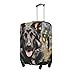 QSMBNET Travel Luggage Cover black german shepherd Spandex Suitcase Protector Washable Baggage Covers Fashion Elastic Scratch-Resistant Luggage Cover Protector Fits 18-32 Inch Luggage