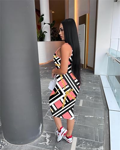 Image of Nimsruc Women Casual Sexy Tank Top Bodycon Dress Summer Pencil Sleeveless Basic Midi Club Dresses