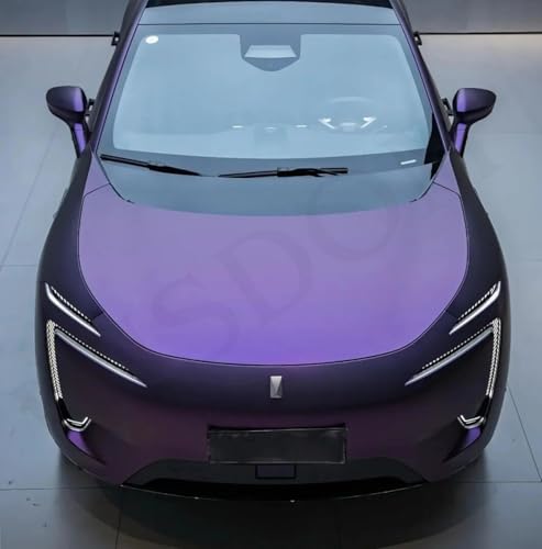 Image of WISDOM Purple Metallic Metallic Vehicle Wrap Vinyl Matt Finish Easy Apply Air-Release Weatherproof DIY Car & Motorcycle (Purple Metallic, 20 Inch X 7 Feet)
