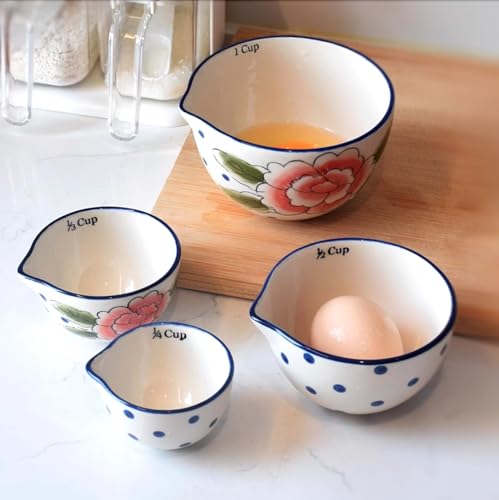 Bicuzat Ceramic Flower Pattern Measuring Cups Set thumb #4