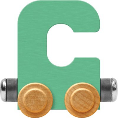Maple Landmark NameTrain Pastel Letter Car C - Made in USA (Green)