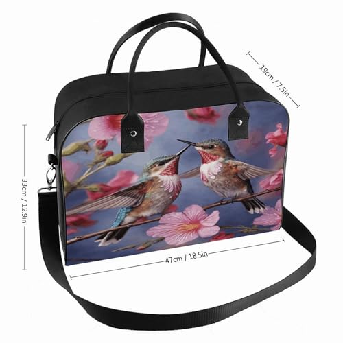 Bolso ligero de hombro para laptop unisex rosa con colibrí miniatura 2