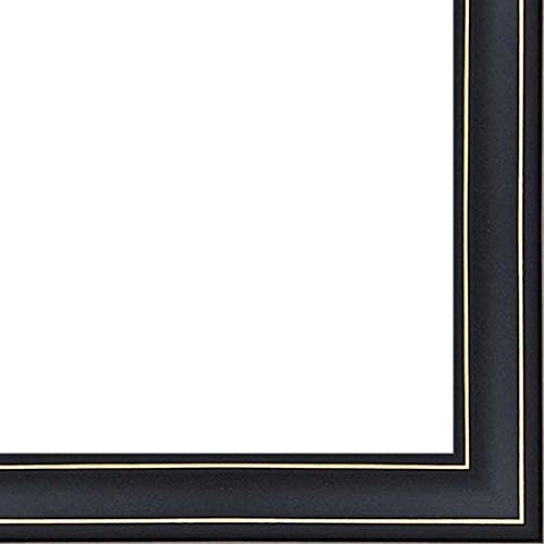 CountryArtHouse Picture Frame Moulding (Wood) 100ft bundle - Contemporary Black Finish - 0.5" width - 3/8" rabbet depth