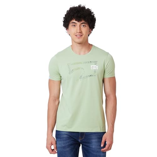Image of Spykar Men's Slim Fit Round Neck Half Sleeve Solid Casual T-Shirt