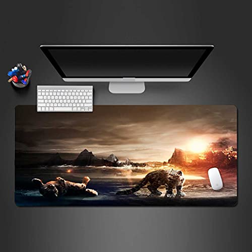 Tapis de souris gaming XXL antidérapant 1000x500 mouse pad gamer léopard