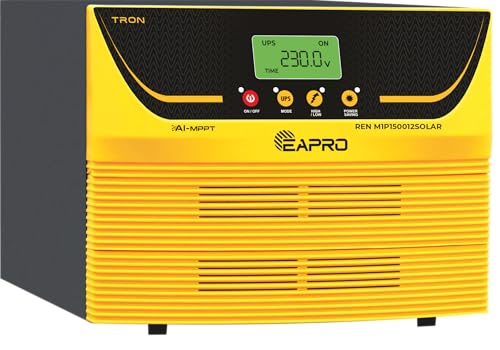Image of EAPRO Tron 1500 12V AI-MPPT Solar PCU Inverter, Pure Sine Wave, Single Battery, Smart LCD Display | Lithium and Lead Acide Battery Supported