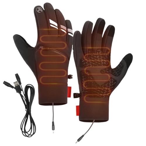 Guantes calefactables para hombre, guantes de trabajo con calefacción USB para esquí, guantes de snowboard con calefacción, guantes de nieve impermeables para pantalla táctil para esquí al aire libre