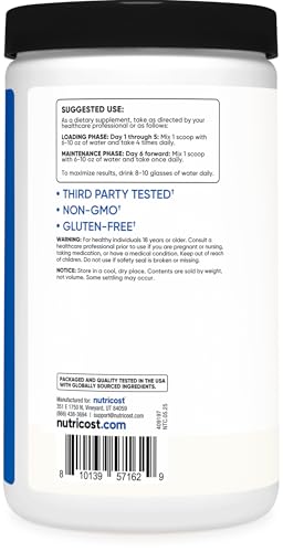 nutricost creatine monohydrate micronized powder 500g 5000mg per serv 5g - 100 servings 179 oz