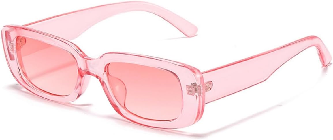 Retro Rectangle Sunglasses for Women Men Small Square Frame Trendy Y2K 90’s Black Sunglasses