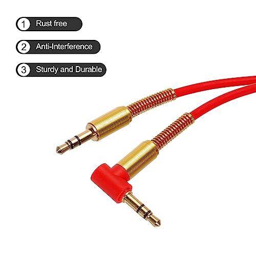 Cable auxiliar 3.5mm macho a macho 1m rojo miniatura 3