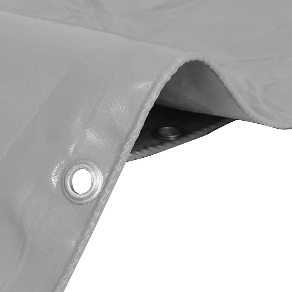 vidaXL Telone 650 g/m² Resistente all'Acqua Anti UV Antistrappo con Occhielli in Metallo Incerato Rivestimento PVC Telo Protezione 1,5x6m Grigio