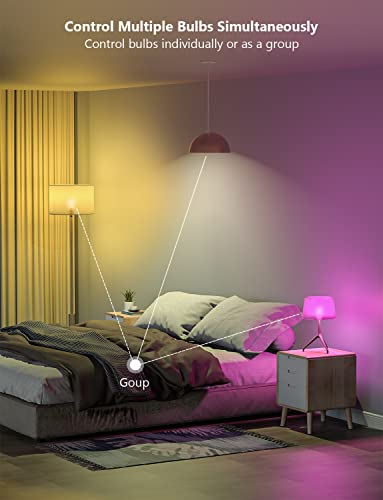 Maxcio Smart Led Light Bulb Dimmable, Rgbcw Color Changing Light Bulbs, Music Sync, Bluetooth Light Bulb With App Control, A19 E26 9W 60W Equivalent, No Hub Required, 4 Pack(Not Support Wifi/Alexa) #TOP6